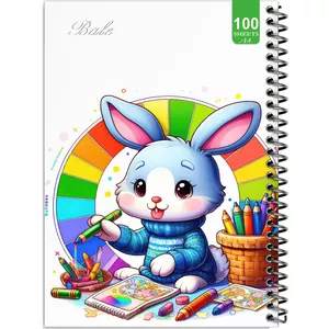 دفتر نقاشی 100 برگ بله مدل رحلی طرح فانتزی خرگوش نقاش کد A4-N120
