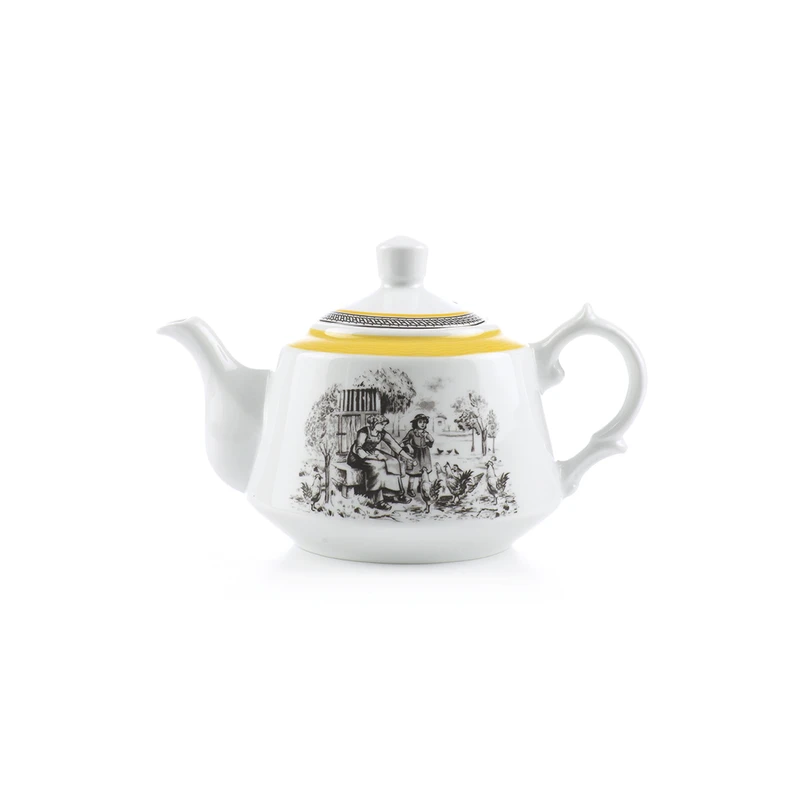 قوری چینی زرین ایران مدل لندنی 5 ویلیج درجه عالی	