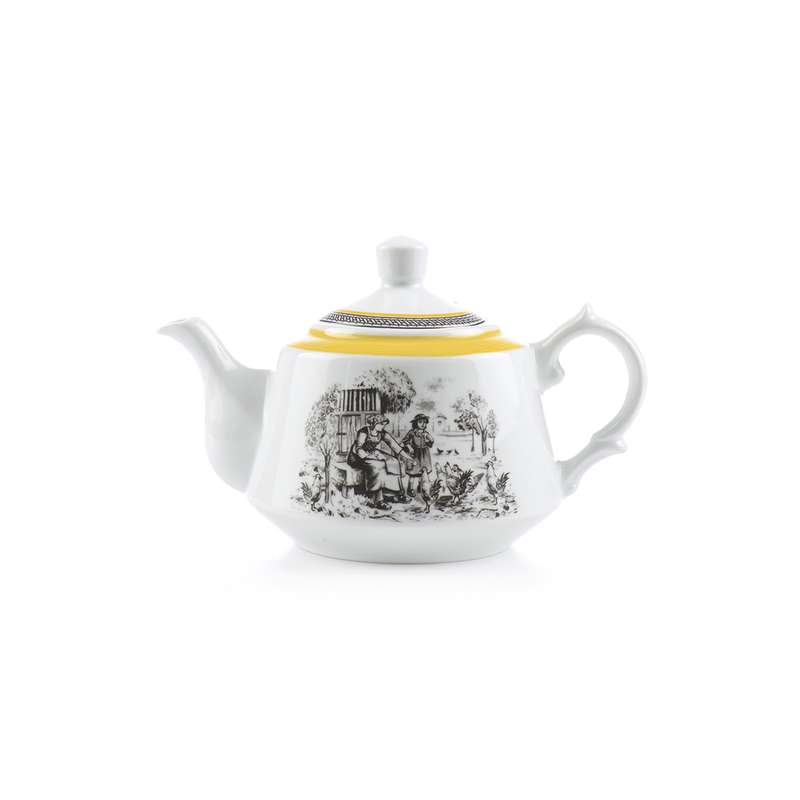 قوری چینی زرین ایران مدل لندنی 5 ویلیج درجه عالی