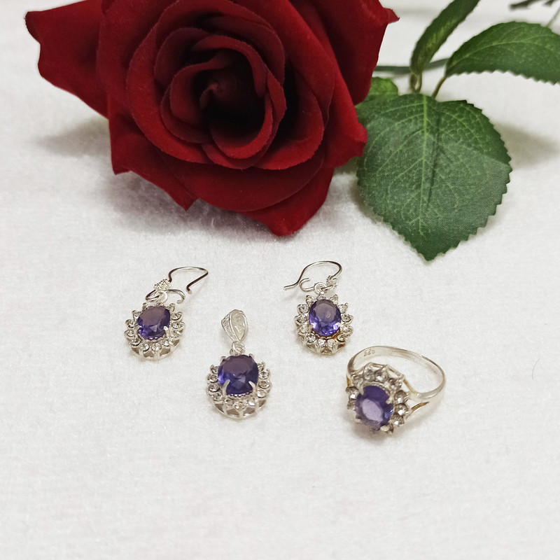 نیم ست نقره زنانه سلین کالا مدل آماتیس کد  ce-as2