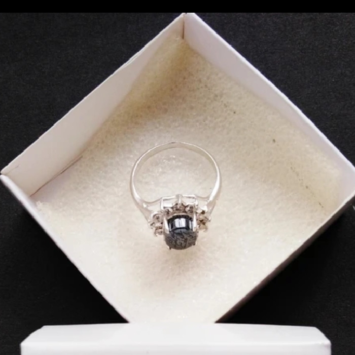 انگشتر نقره زنانه مدل سنگ حدید هفت جلاله کد ۸۸۸