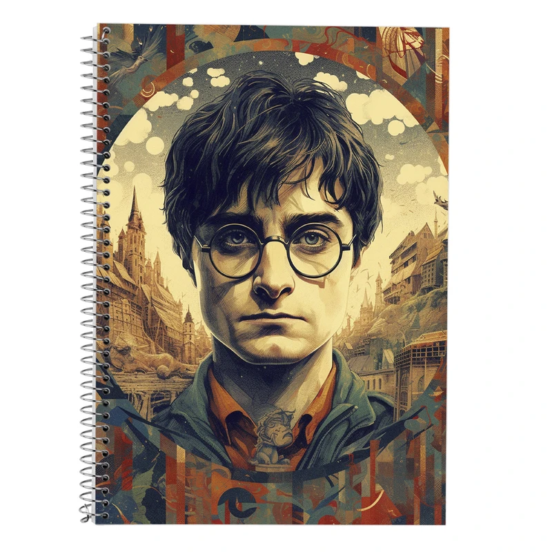 دفتر زبان 50 برگ مدوپد مدل دوخط طرح هری پاتر harrypotter کد DF10295