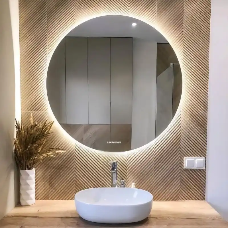 آینه بک لایت الیکسار مدل گرد تاجدار کد MD42