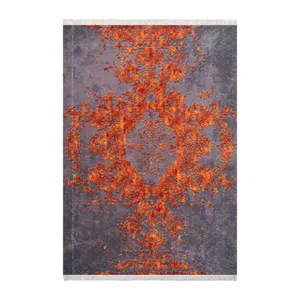 فرش ماشینی زانیس مدل مدرن طرح وینتیج زمینه بنفش