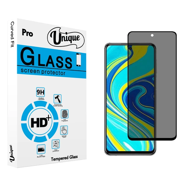 محافظ صفحه نمایش حریم شخصی يونيک مدل +Clear مناسب برای گوشی موبایل شیائومی Note 9s