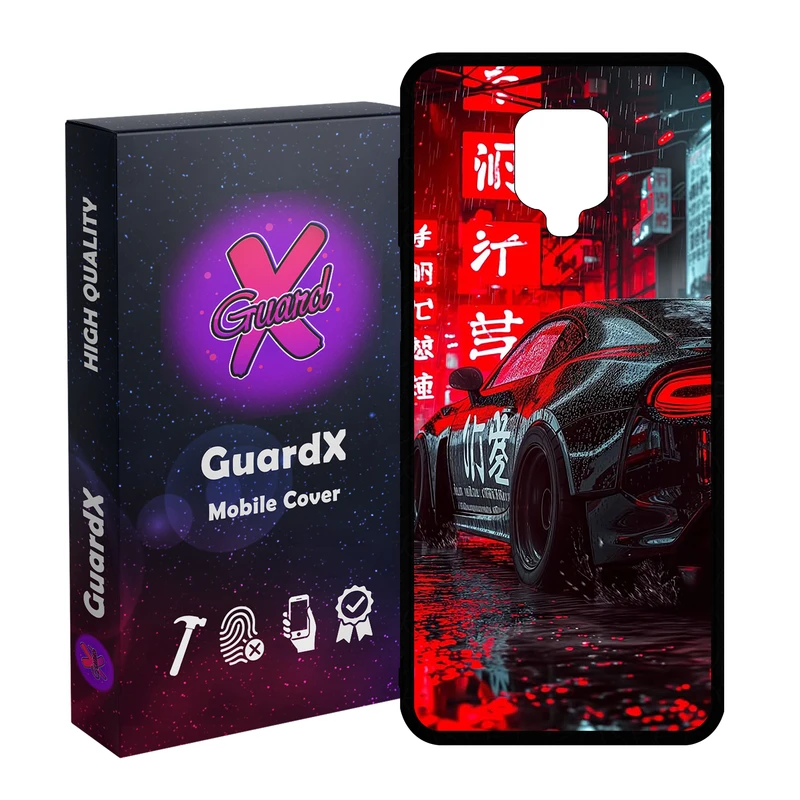 کاور گارد ایکس طرح ماشین مدل  Glass10740 مناسب برای گوشی موبایل شیائومی Redmi Note9 Pro/Note 9 Pro Max/Redmi Note 9S/MI Poco M2 Pro