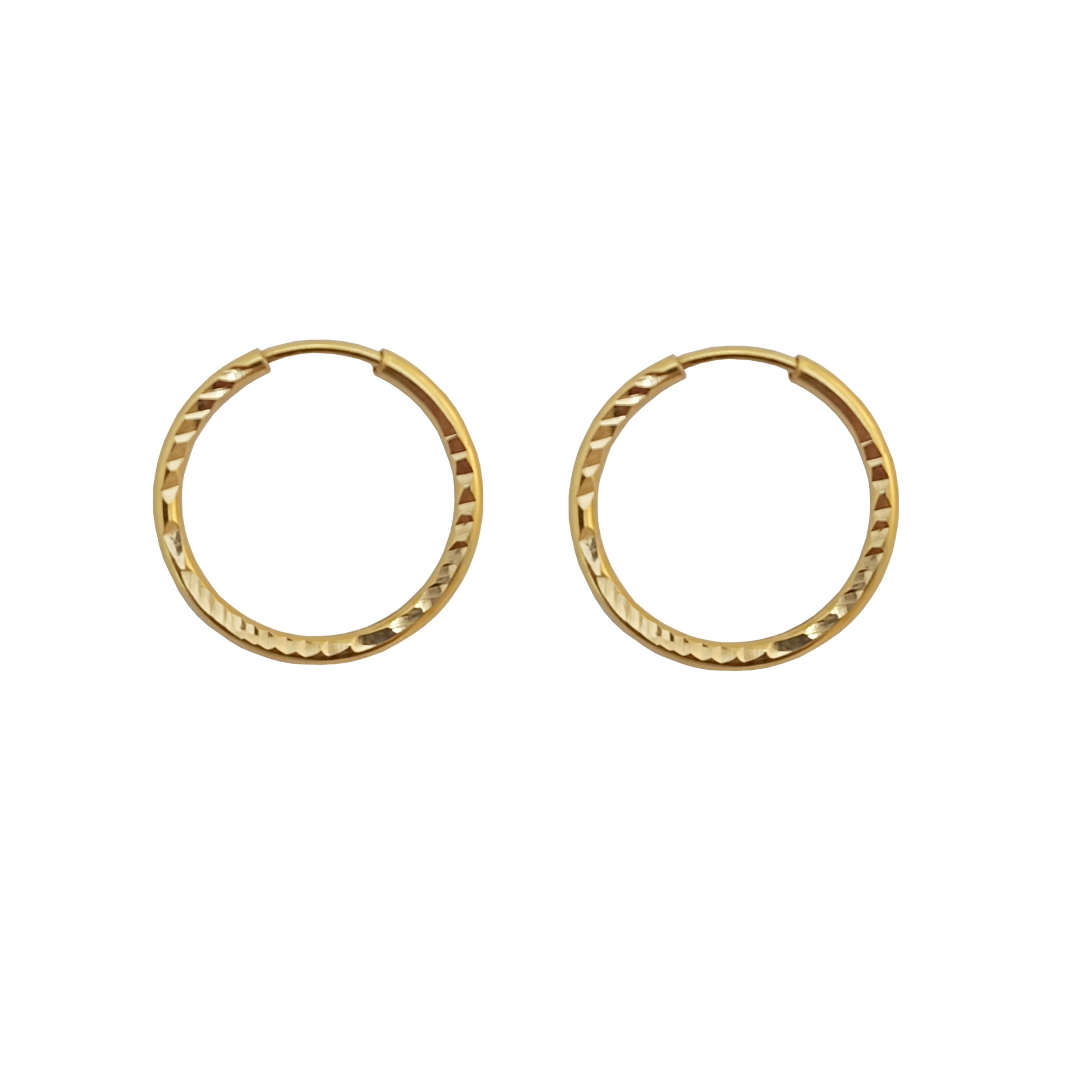 گوشواره طلا 18 عیار زنانه جواهری ماهوور مدل حلقه ای کد 02