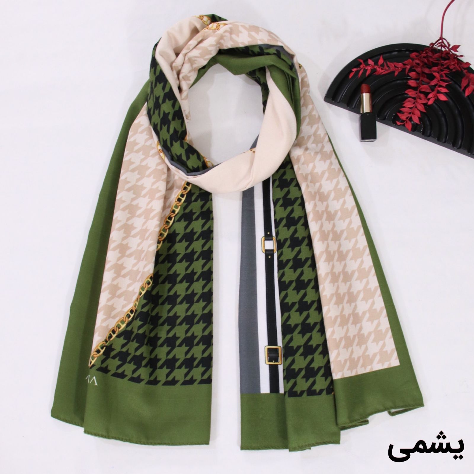 شال زنانه مدل موهر جدید زمستانی طرح پیچازی زنجیری کد ana-2760 -  - 25