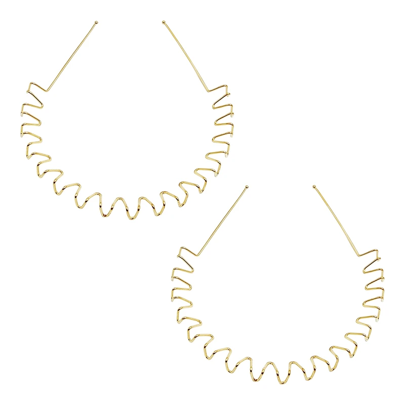 تل مو زنانه مدل زیگزاگ فلزی کد PRC264 بسته 2 عددی
