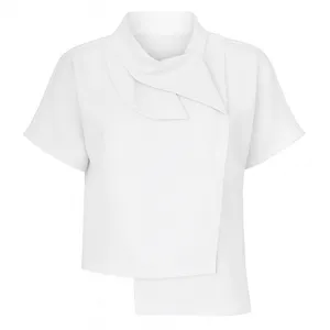 بلوز آستین کوتاه یقه آبشاری زنانه مدل ۲۰۲۸