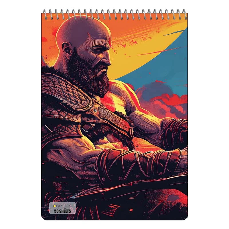 دفتر نقاشی 50 برگ سیمی کارنیکا طرح گاد اف وار God of War کد 94386