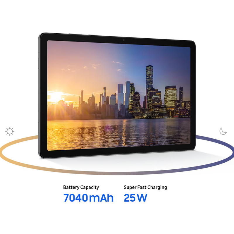 تبلت 11 اینچ سامسونگ مدل Galaxy Tab A11 Plus Wi-Fi، ظرفیت 256 گیگابایت و رم 8 گیگابایت، رزولوشن دوربین 8 مگاپیکسل به همراه شارژر دیواری 25 وات سامسونگ مدل T2510