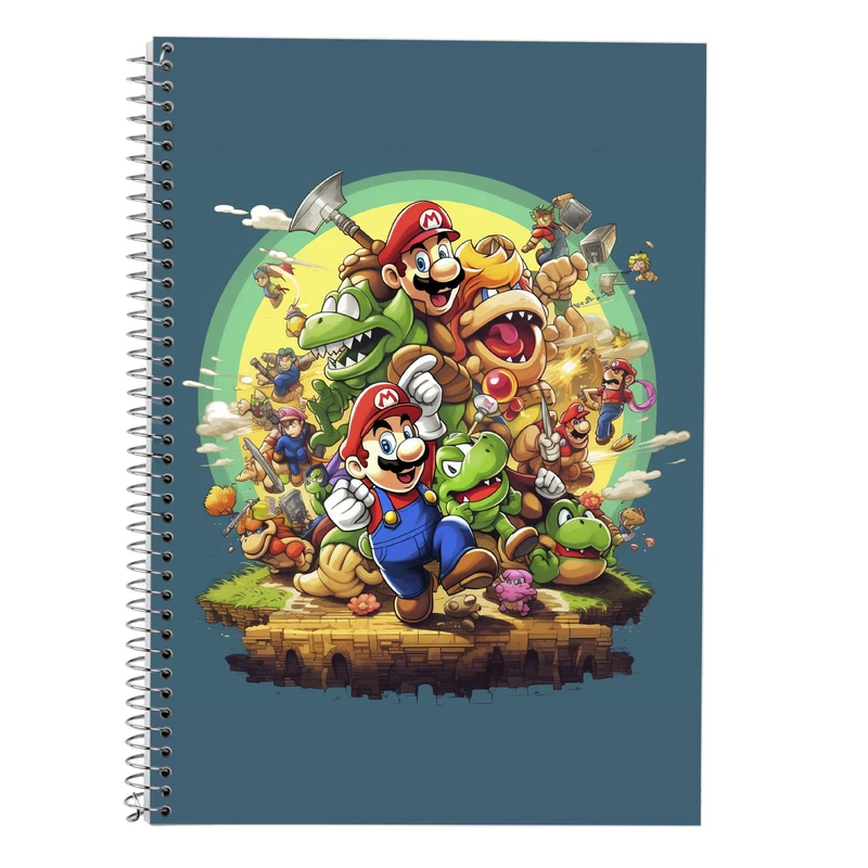 دفتر زبان 50 برگ مدوپد مدل دوخط طرح سوپرماریو super mario کد DF2965