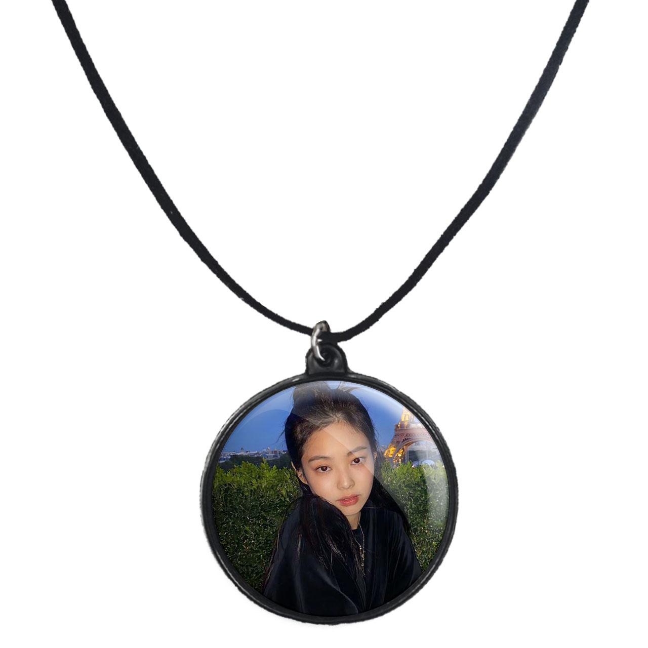 گردنبند پرمانه طرح بلک پینک کد pmb.6761 مدل دو طرفه