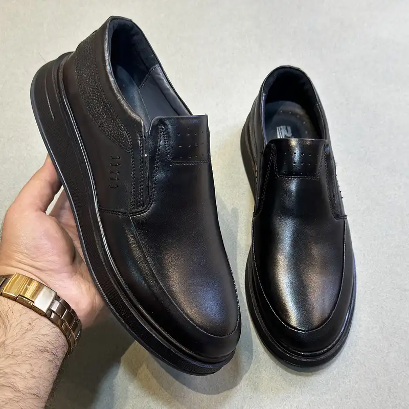 کفش روزمره مردانه مدل چرم طبیعی کد 00203t.k رنگ مشکی