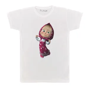 تی شرت آستین کوتاه بچگانه پرمانه طرح ماشا و میشا کد pmt.6853