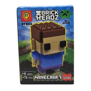 ساختنی 76 تکه ناب سل مدل ماینکرافت استیو طرح MINECRAFT STEVE 76PCS کد BT501