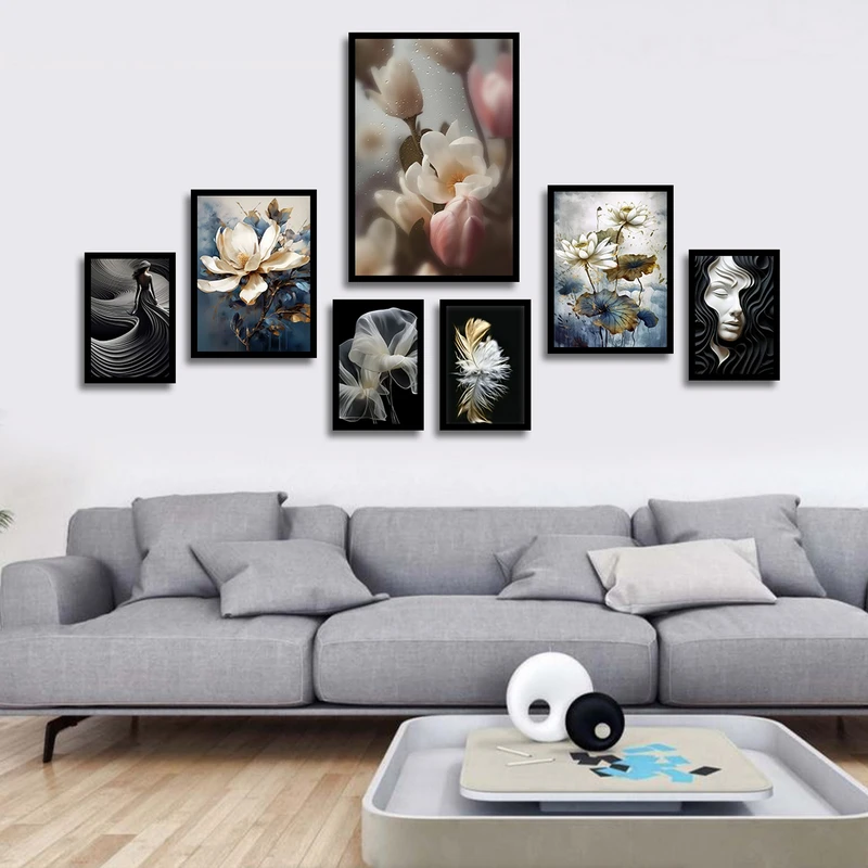 تابلو بکلیت طرح مدرن چهره مدل شاین اکلیلی B-1677 مجموعه 7 عددی