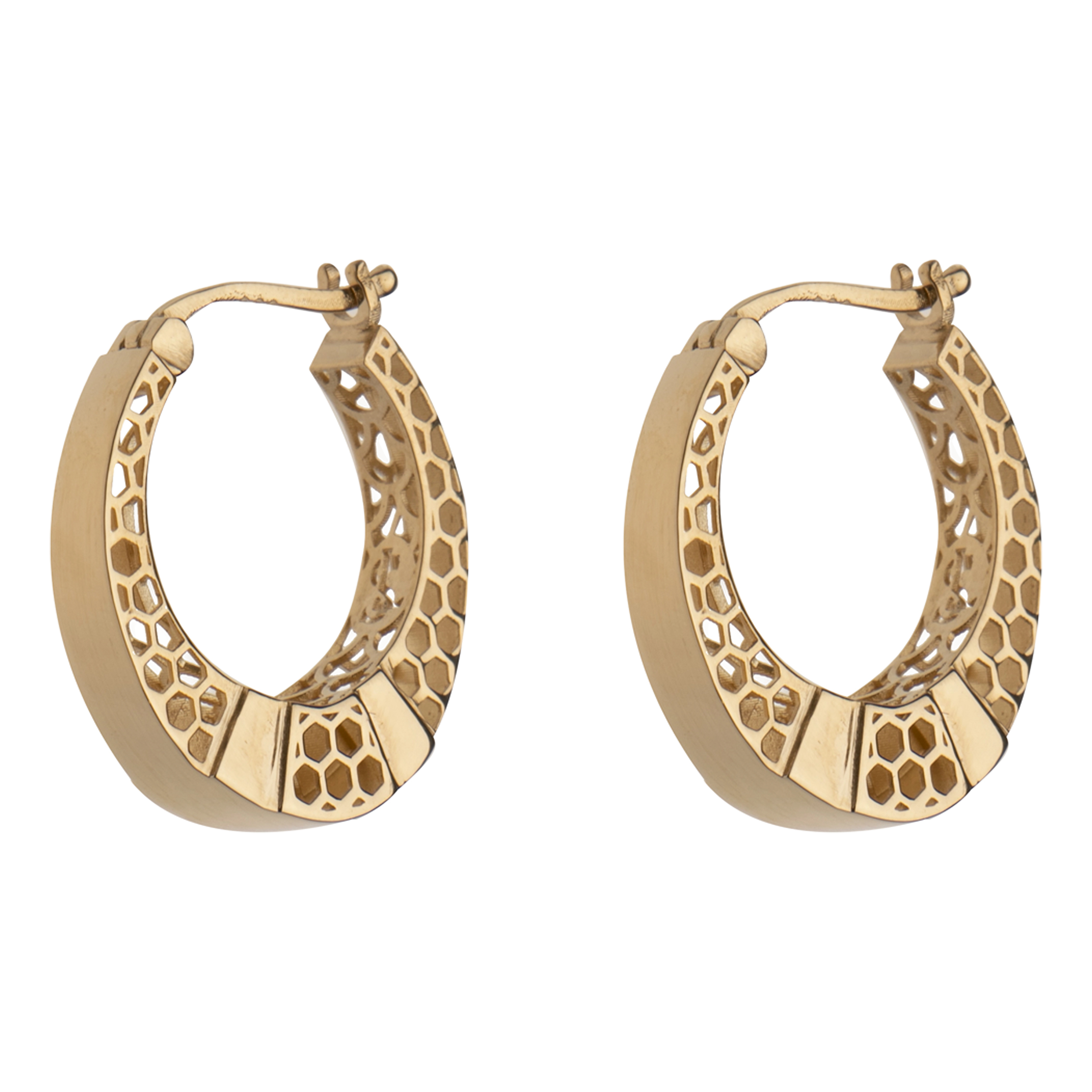 گوشواره حلقه‌ای طلا 18 عیار زنانه گلدم مدل E-3070058