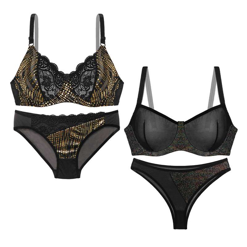 ست شورت و سوتین زنانه مدل Shiny کد 9001-7001 مجموعه دو عددی