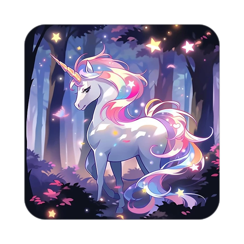 زیر لیوانی کاکتی طرح اسب تک شاخ و یونیکورن مدل mp33344