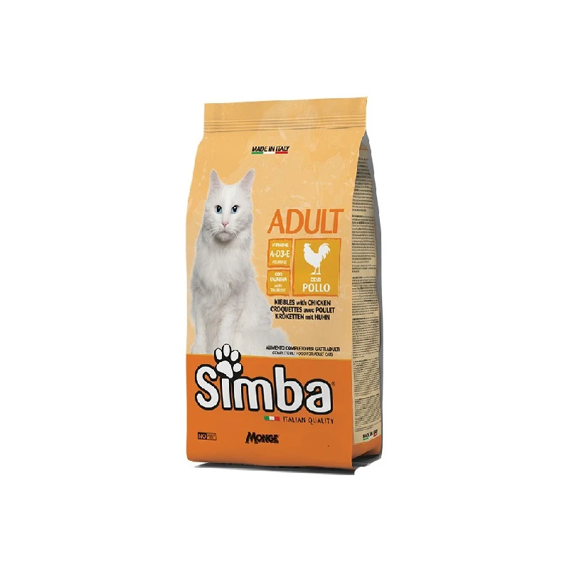 غذای خشک گربه بالغ مونژ مدل Simba Adult Cat kibbles طعم مرغ وزن 400 گرم