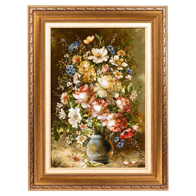 تابلو فرش دستباف سی پرشیا مدل گل با گلدان کد 902764