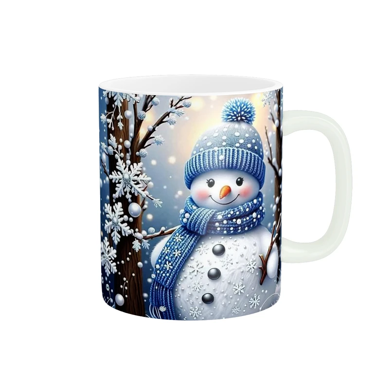 ماگ پاد آفرین طرح آدم برفی کد 3539