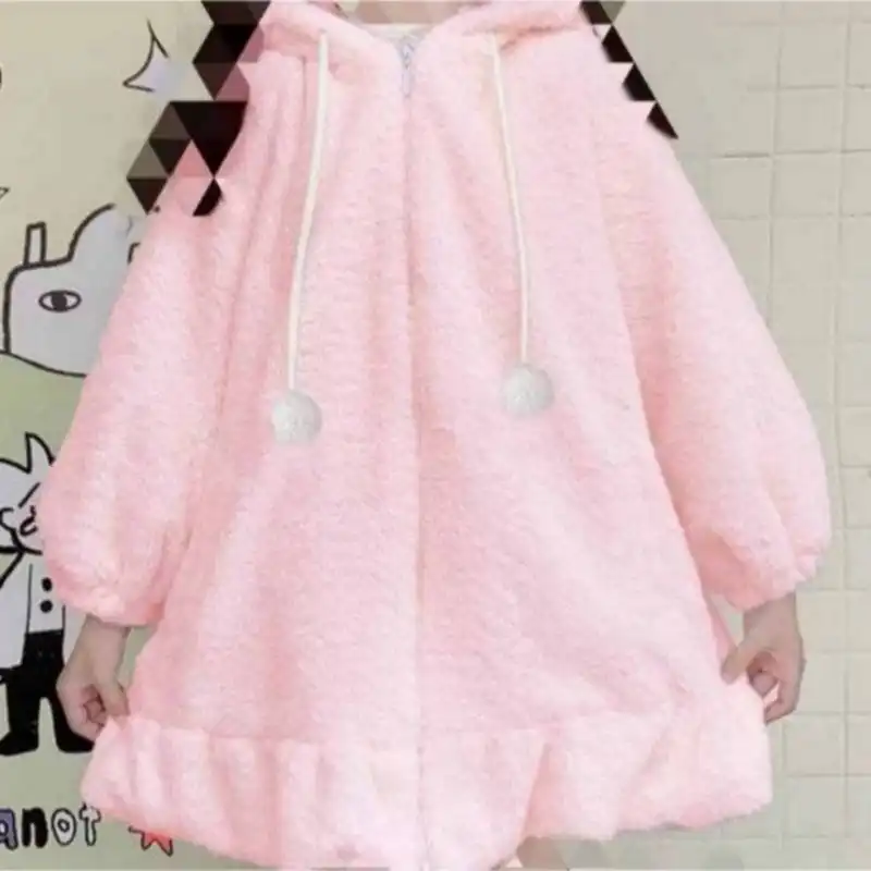 پالتو زنانه مدل گوش دار پنبه ای