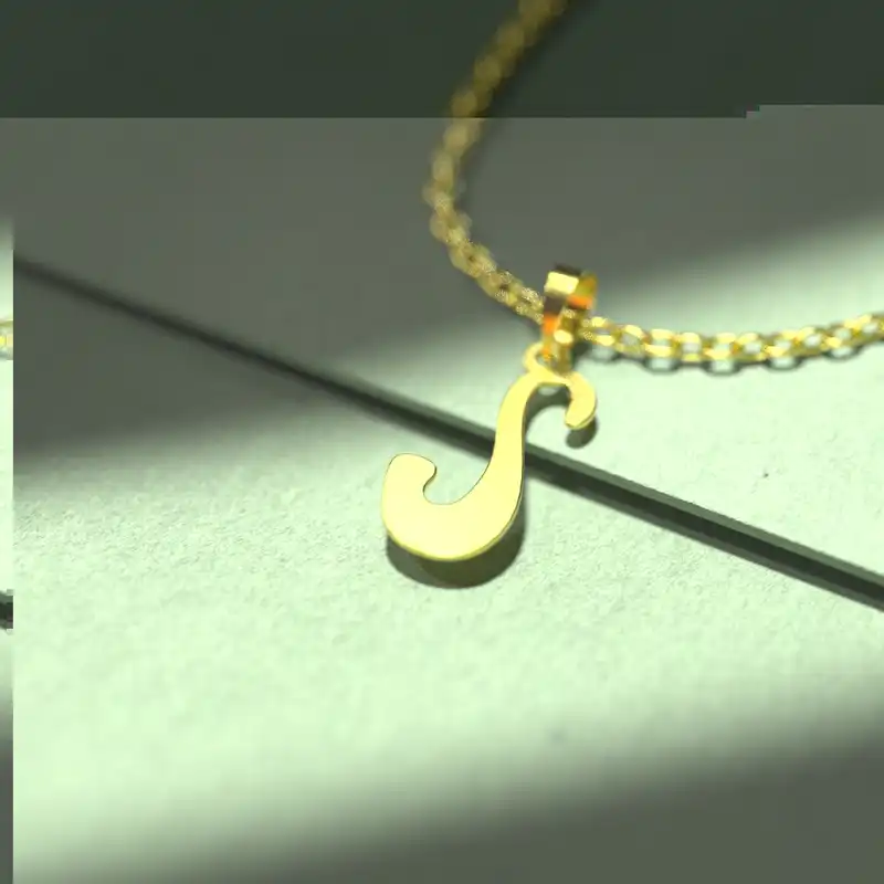 گردنبند طلا 18 عیار زنانه مدوپد مدل حرف S کد H3-1-1487