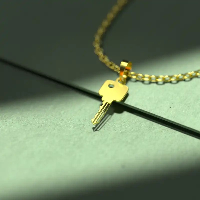 گردنبند طلا 18 عیار زنانه مدوپد مدل کلید کد D3-1-1155