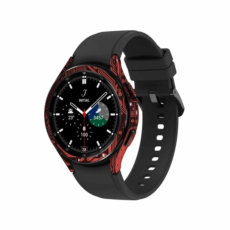  برچسب ماهوت طرح Red-Printed-Circuit-Board مناسب برای ساعت هوشمند سامسونگ Watch4 Classic 46mm