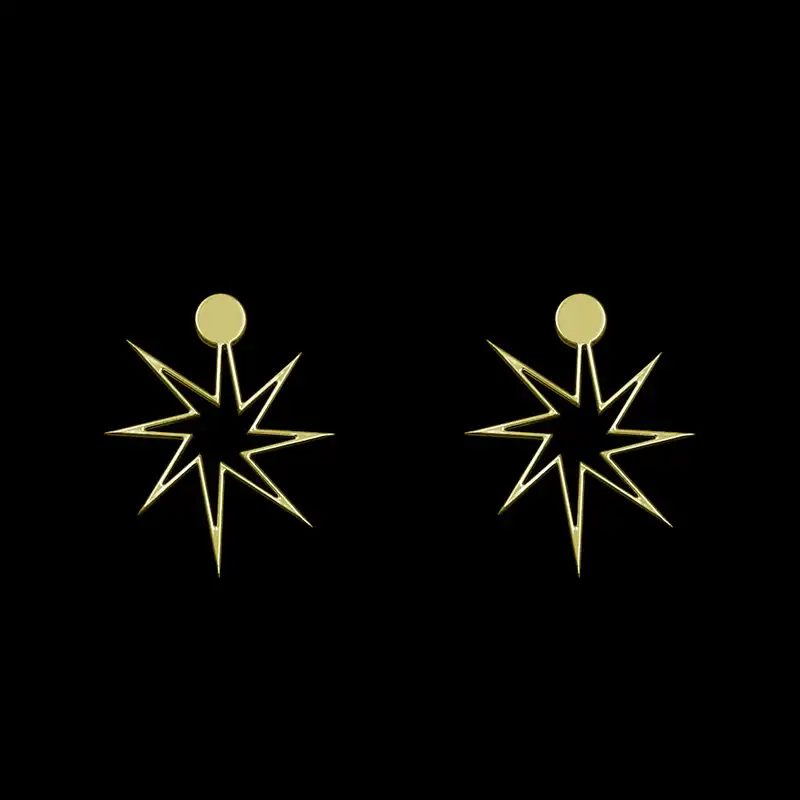 گوشواره طلا 18 عیار زنانه مدوپد مدل ستاره کد GA1-15566