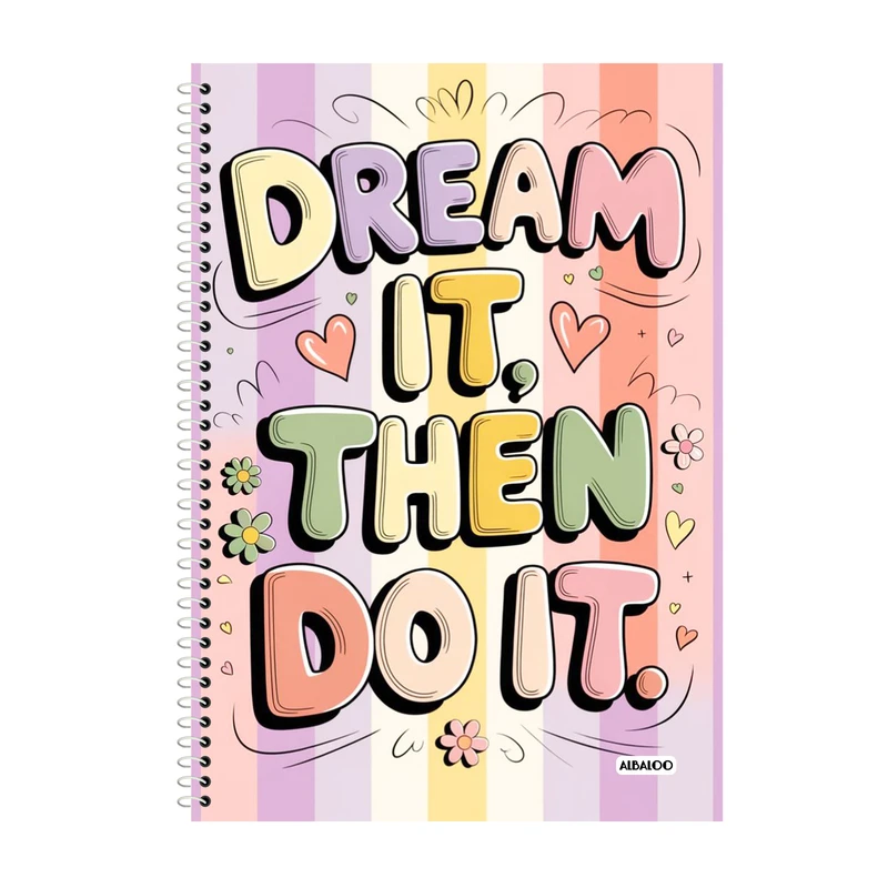 دفتر زبان 100 برگ آلبالو طرح فانتزی کد 2336