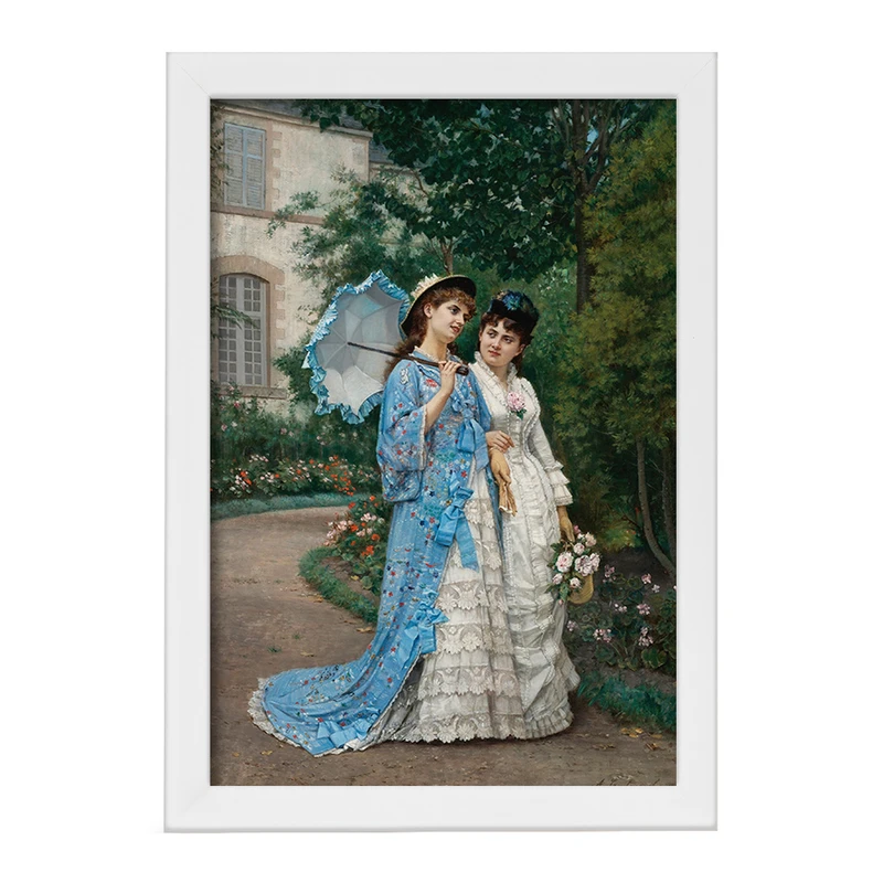 تابلو خندالو مدل نقاشی قدم زدن در باغ اثر آگوست تولموش کد F12287