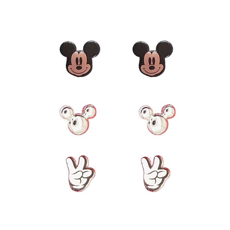 گوشواره دخترانه دیزنی مدل میکی موس مجموعه 3 عددی گوشواره دخترانه دیزنی مدل میکی موس مجموعه 3 عددی