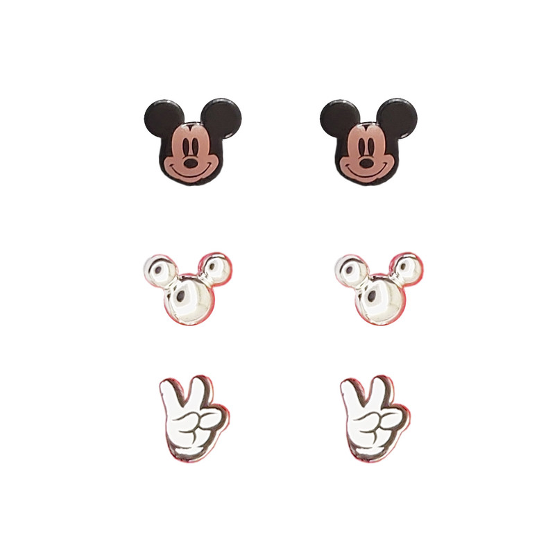 گوشواره دخترانه دیزنی مدل میکی موس مجموعه 3 عددی گوشواره دخترانه دیزنی مدل میکی موس مجموعه 3 عددی