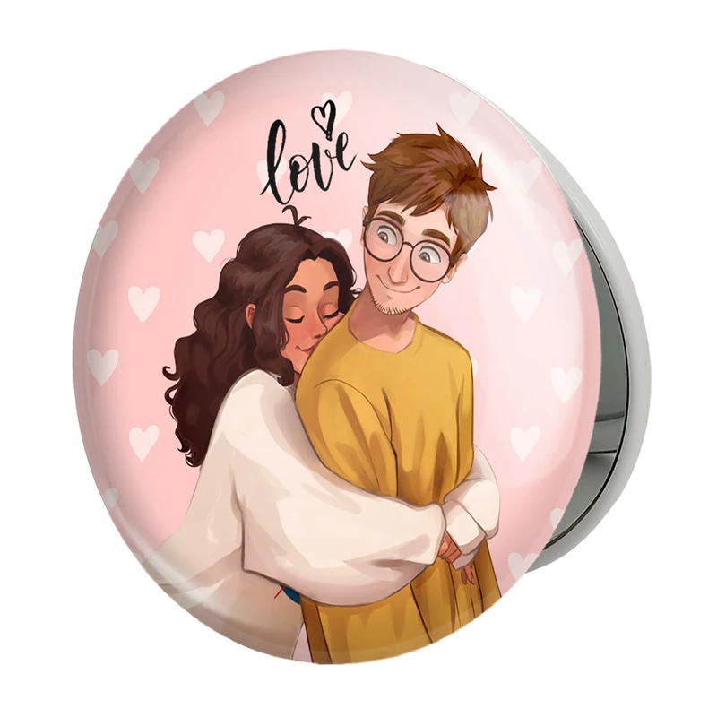 آینه جیبی خندالو طرح عاشقانه مدل تاشو کد 27144 