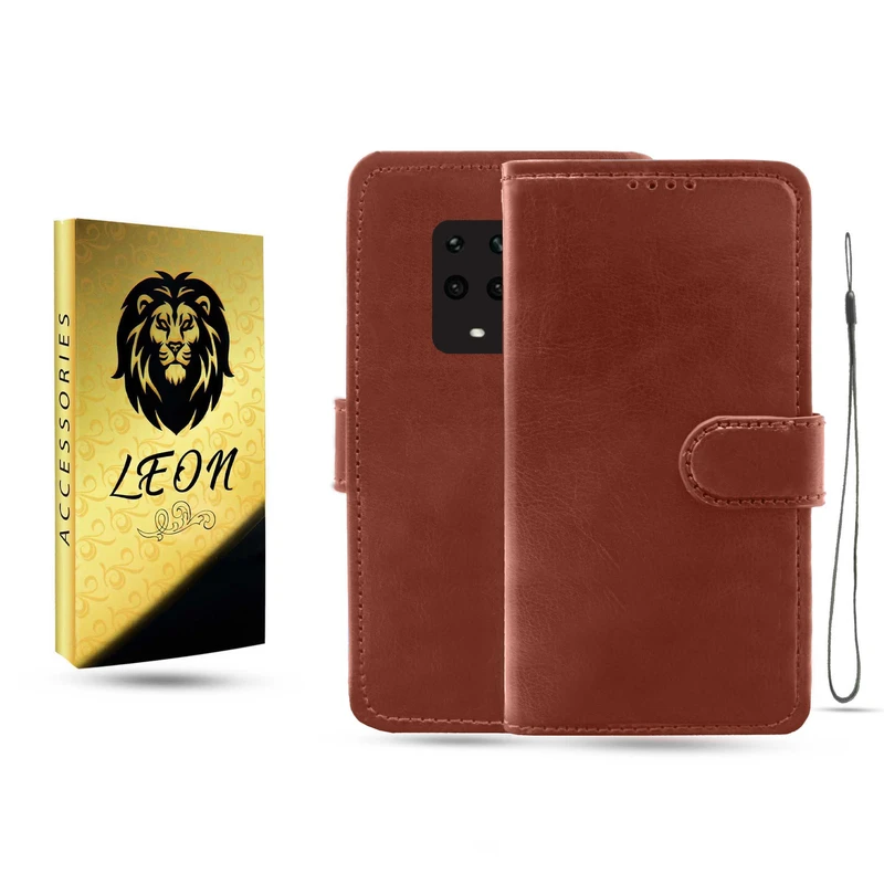  کیف کلاسوری لئون مدل Kif_Oro مناسب برای گوشی موبایل شیائومی Redmi Note 9 Pro 4G به همراه بند آویز