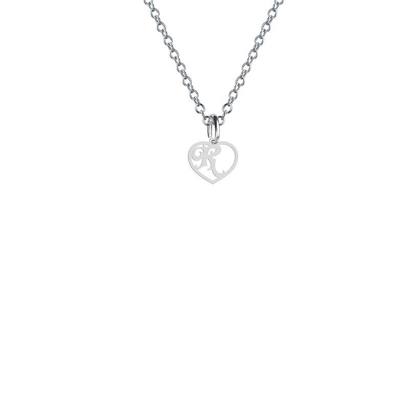 گردنبند نقره زنانه هایکا مدل قلب و حرف R کد n.ha2-774