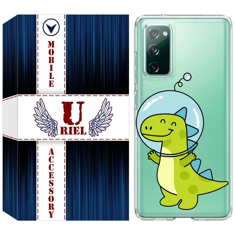 کاور یوریل قاب مدل Clear کد 62 طرح دایناسور فضانورد مناسب برای گوشی موبایل سامسونگ Galaxy S20 FE