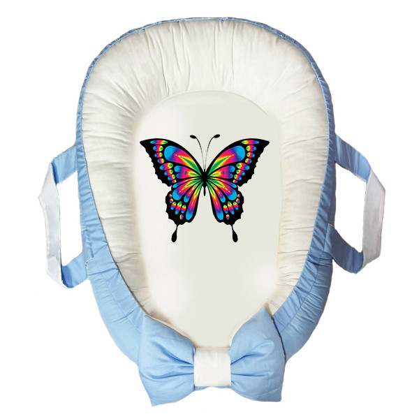 سرویس خواب سه تکه نوزاد مدل گارد محافظ طرح پروانه رنگی
