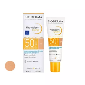 کرم ضد آفتاب رنگی بایودرما SPF 50 مدل فوتودرم ‌مناسب پوست‌های خشک حجم 40 میلی‌لیتر
