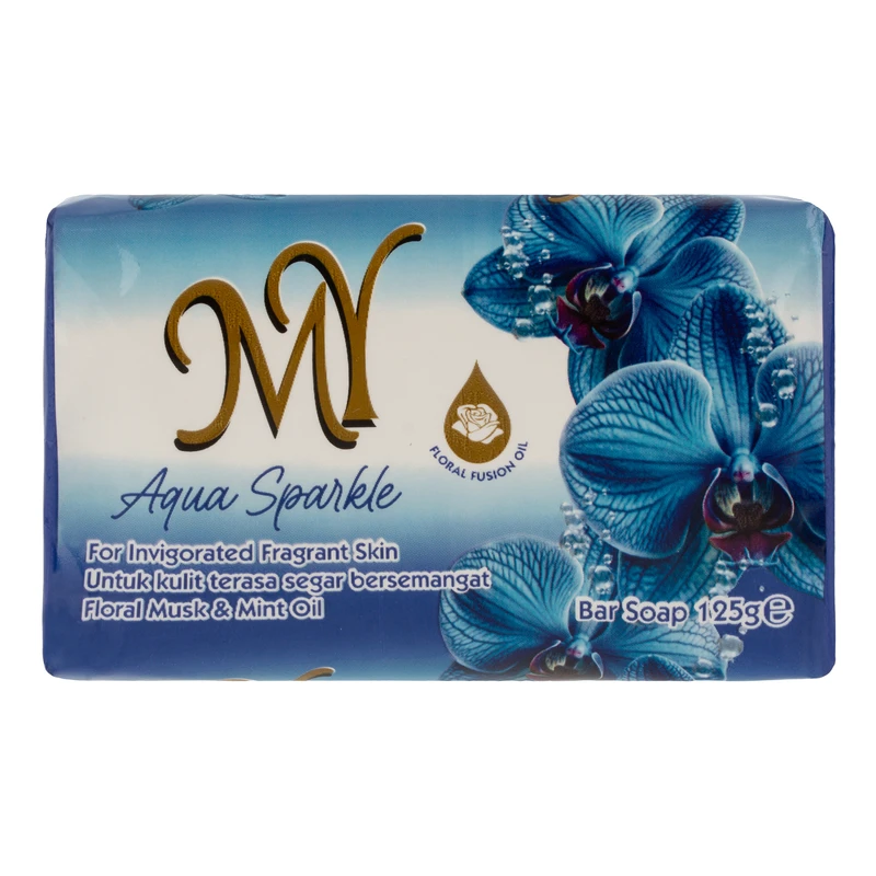 صابون شستشو صورت و بدن مای مدل Aqua Sparkle مناسب برای انواع پوست وزن 125 گرم