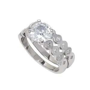 انگشتر نقره زنانه کد sj151  مجموعه دو عددی