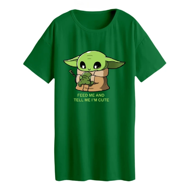 تی شرت لانگ زنانه مدل  بیبی یودا کد 11