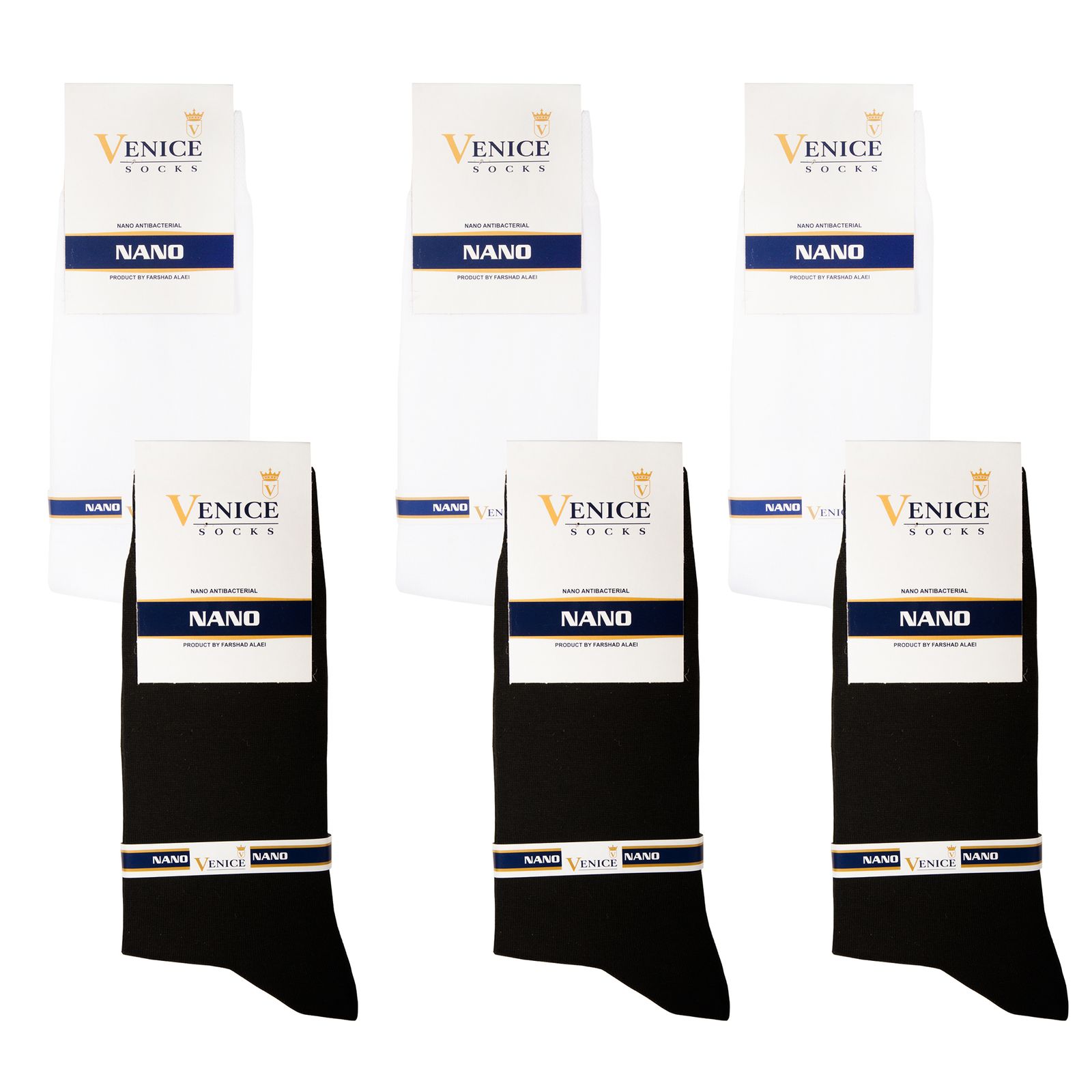 جوراب مردانه ونیز کد AL-V18 مجموعه 12 عددی -  - 3