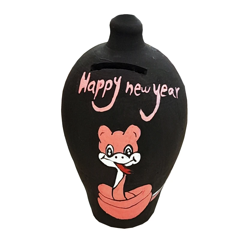 قلک سفالی طرح مار صورتی مدل moon - 007 