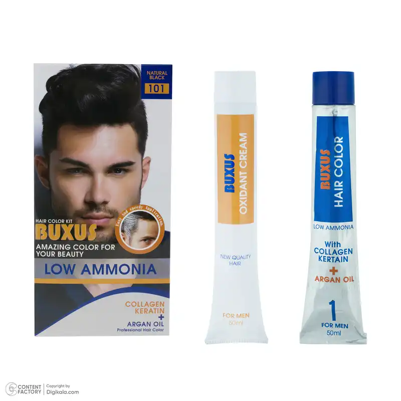 کیت رنگ مو بوکساس شماره 101 حجم 50 میلی لیتر رنگ مشکی طبیعی