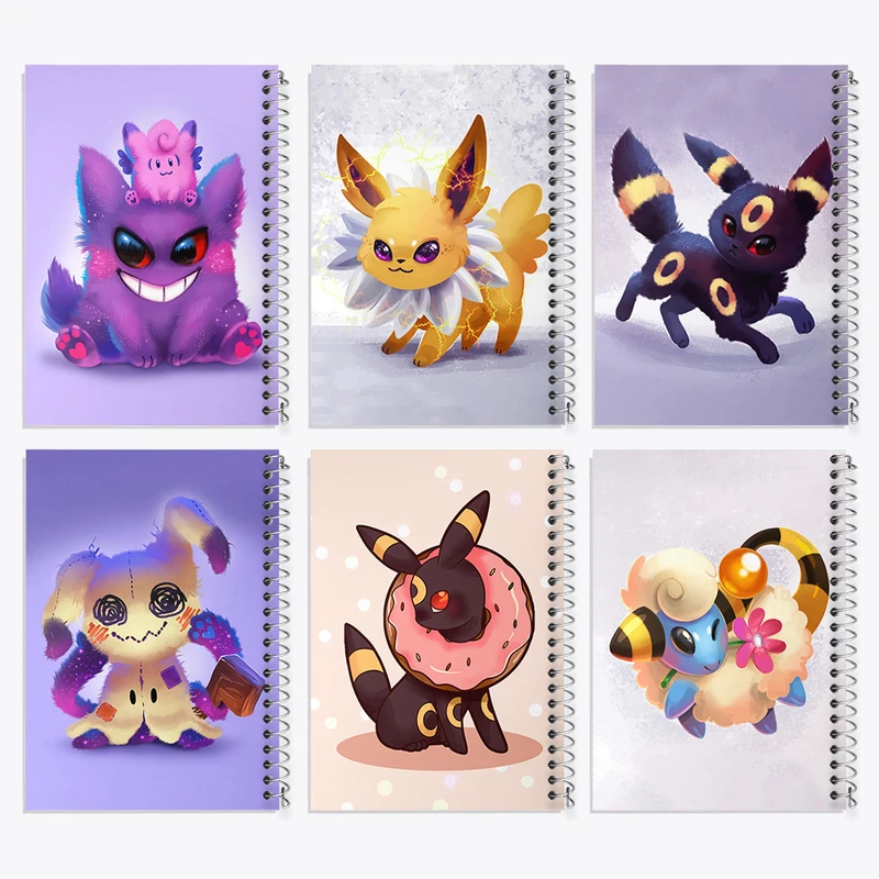 دفتر مشق 50 برگ خندالو طرح انیمه پوکمون کد 682 مجموعه 6 عددی